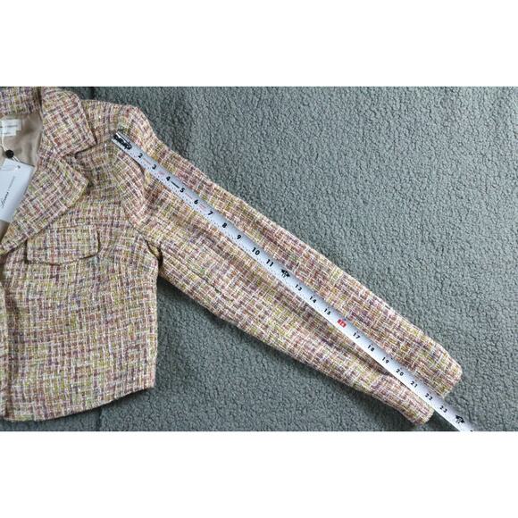 New Lovers and Friends Womens M Pink Rainbow Cropped Jacket Revolve Button Up - Picture 8 of 8